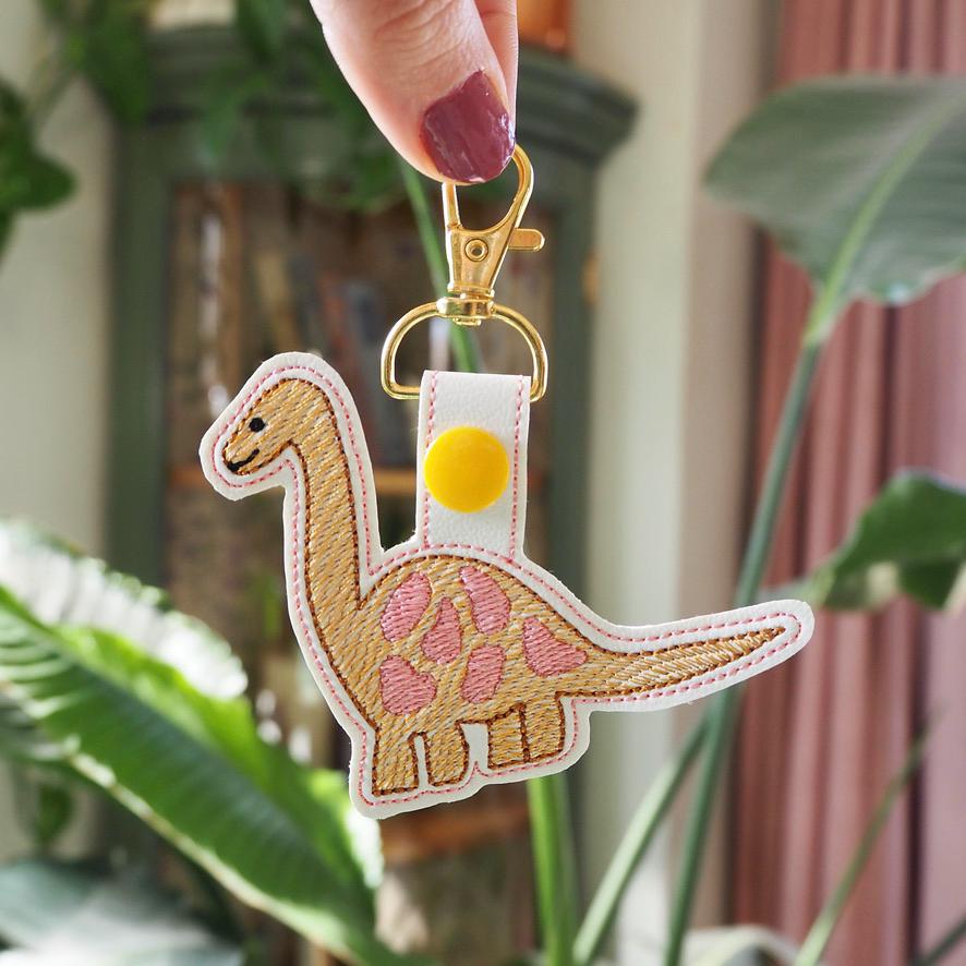 Dinosaur Embroidered Keychain