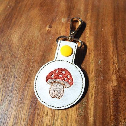 Mushroom Embroidered Keychain