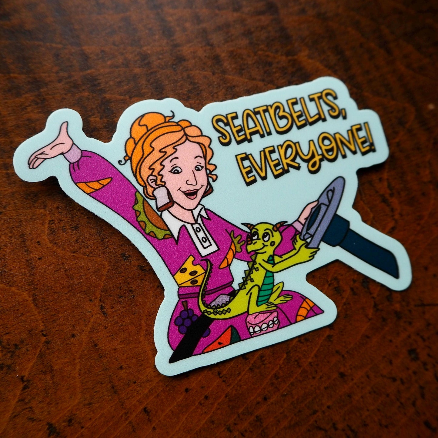 Seatbelts, Everyone! Magic School Bus Vinyl Sticker